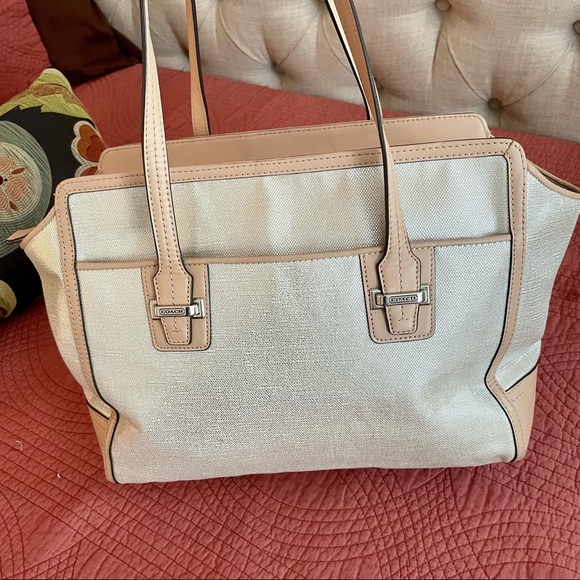 Coach Taylor Foiled Silver Metallic Carryall - Picture 5 of 12